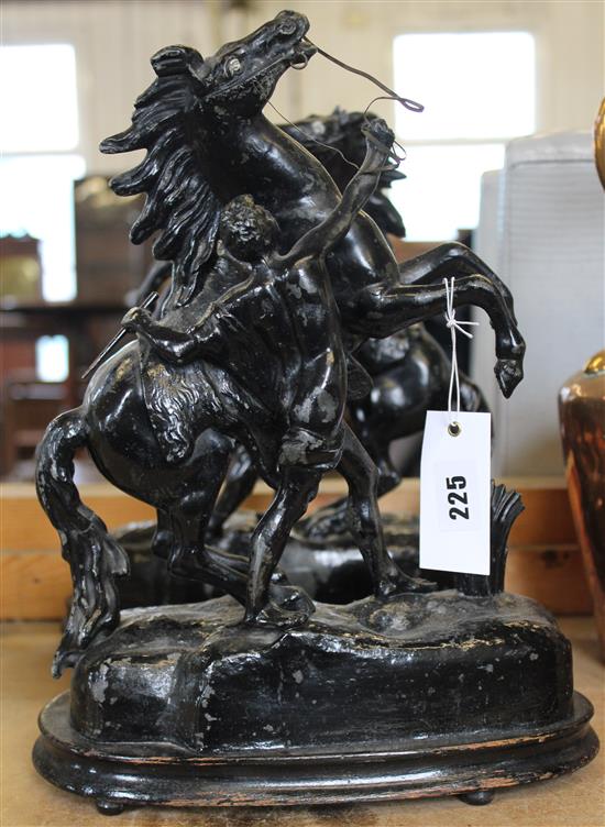 Pair Spelter Marley horses